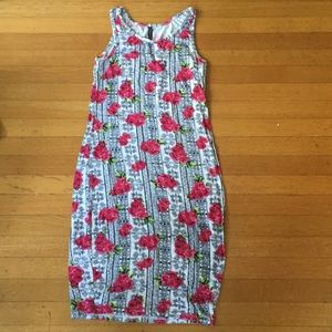 Floral knee-length bodycon dress